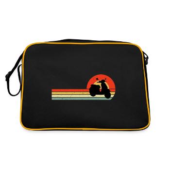 Scooter Rider Scootering Motorcycle Vintage Retro - Retro Bag - black/gold - Back