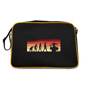 Evolution of man Drums Band Retro Vintage Drummer - Retro Bag - black/gold - Back