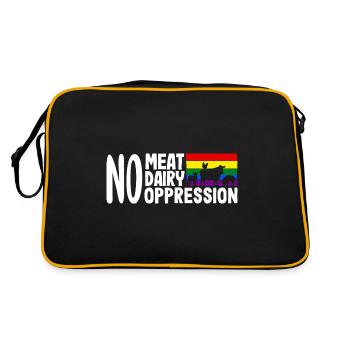 Pas de viande, pas de produits laitiers, pas d’oppression - Sac Retro - noir/or - Dos