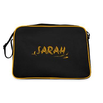 First name Sarah - Retro Bag - black/gold - Back