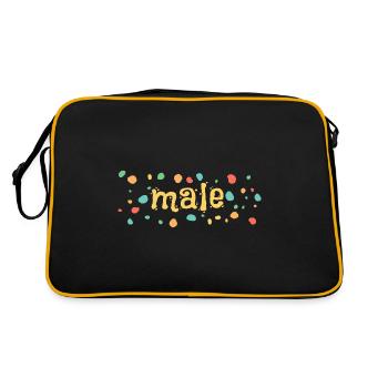 Geschenk für malte - Retro Tasche - Schwarz/Gold - Hinten