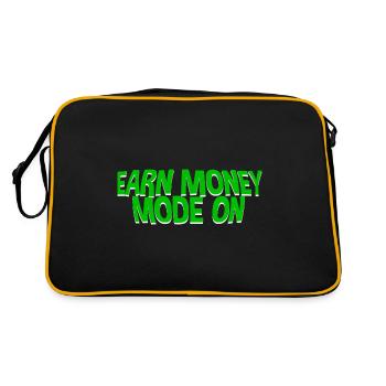 Earn Money Mode On - Retro Tasche - Schwarz/Gold - Hinten