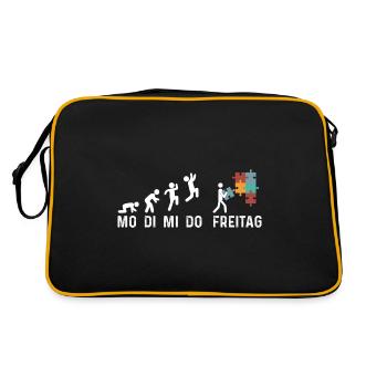 Puzzlefan Puzzler Puzzleteile Puzzle - Retro Tasche - Schwarz/Gold - Hinten
