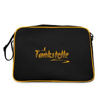 Tankstelle als Tankstelle - Retro Tasche - Schwarz/Gold - Hinten