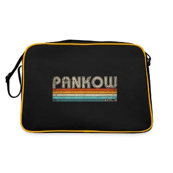Pankow Berlin Hauptstadt Bezirk Kiez Retro 80er - Retro Tasche - Schwarz/Gold - Hinten