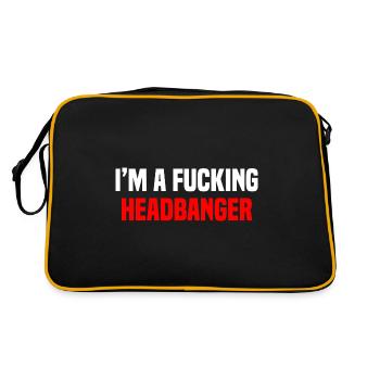 Headbanger I'm A Fuking Headbanger Heavy Death Mus - Retro Bag - black/gold - Back