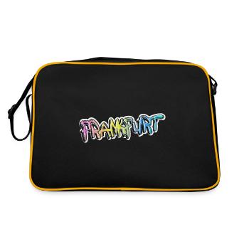 Frankfurt Deutschland Stadt Graffiti Spray Sprayer - Retro Tasche - Schwarz/Gold - Hinten