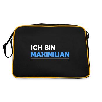 Maximilian Name Spruch für stolze Maximilians - Retro Tasche - Schwarz/Gold - Hinten