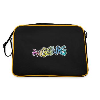 Augsburg Deutschland Stadt Graffiti Spray Sprayer - Retro Tasche - Schwarz/Gold - Hinten