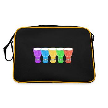 Djembé Player Drummer Music Drum Musicien - Sac Retro - noir/or - Dos