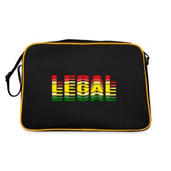 Legal Cannabis Pot High Weed Marijuana Hemp - Retro Bag - black/gold - Back