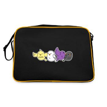 Non-binary flag bird design for proud Enbys - Retro Bag - black/gold - Back