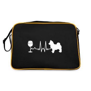Retro Pomsky propriétaire chien Heartbeat amateurs de vin - Sac Retro - noir/or - Dos