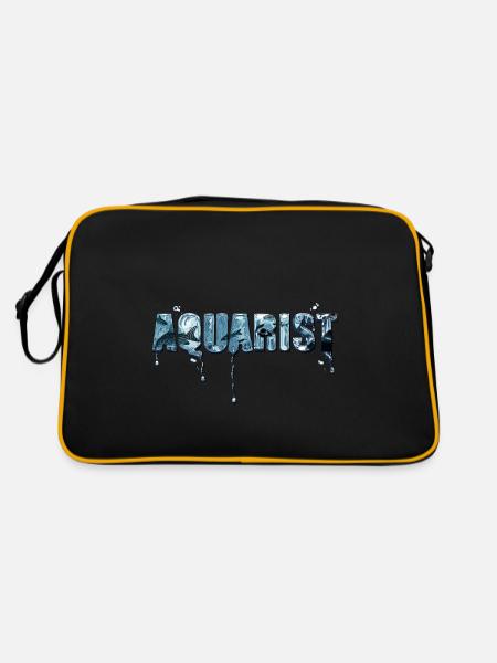 Aquarist - Liquid Typo - Tank mates inside - Retro Bag - black/gold - Back