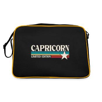 Sternzeichen Steinbock - Retro Tasche - Schwarz/Gold - Hinten