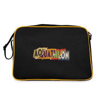 Aquathlon Schwimmen Laufen Sport Vintage Retro - Retro Tasche - Schwarz/Gold - Hinten