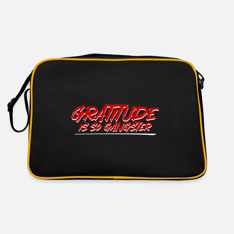 Gratitude Is So Gangster 2 - Retro Bag - black/gold