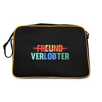 Heiratsantrag Beziehungsstatus Freund Verlobter - Retro Tasche - Schwarz/Gold - Hinten
