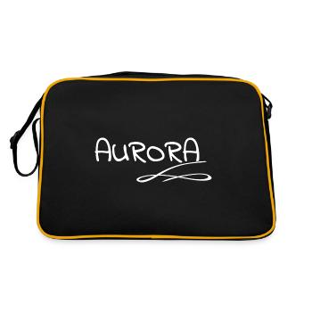 Geschenk für Aurora - Retro Tasche - Schwarz/Gold - Hinten