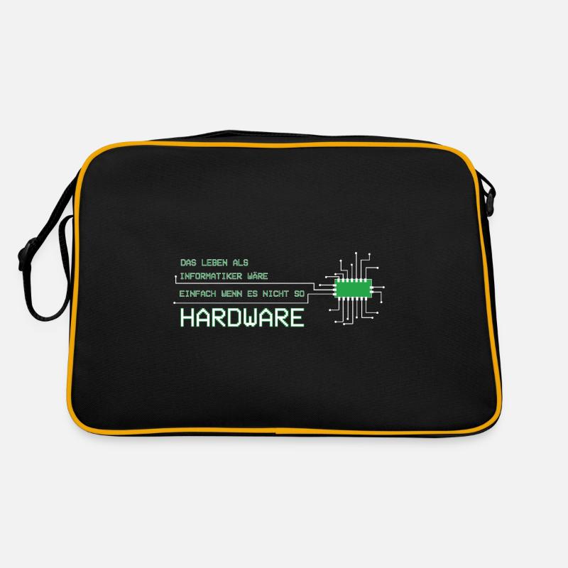Informatiker Techniker Leben wäre einfach Hardware - Retro Tasche - Schwarz/Gold