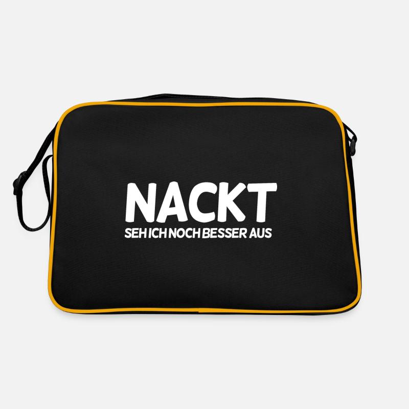 Lustiger Spruch - Retro Tasche - Schwarz/Gold