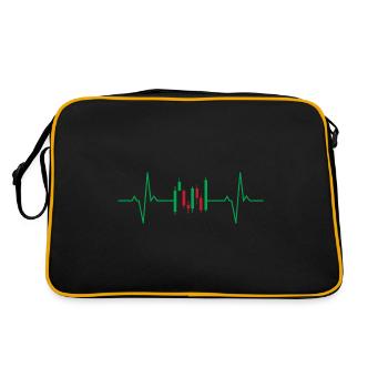 Candlesticks Lifeline Herzschlag Tag Händler - Retro Tasche - Schwarz/Gold - Hinten