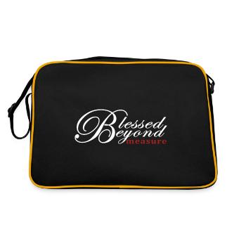 Blessed Beyond Measure, Cool Christian Shirts - Retro Bag - black/gold - Back