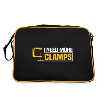 I Need More Clamps Funny Woodworker Carpenter - Retro Bag - black/gold - Back