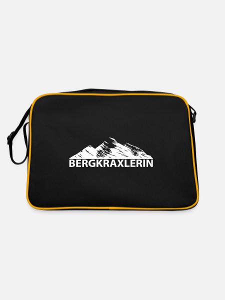 Bergkraxlerin - (2) - Retro Tasche - Schwarz/Gold - Hinten