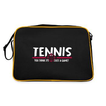 Tennis Tennismatch Matchball Tennisspieler - Retro Tasche - Schwarz/Gold - Hinten