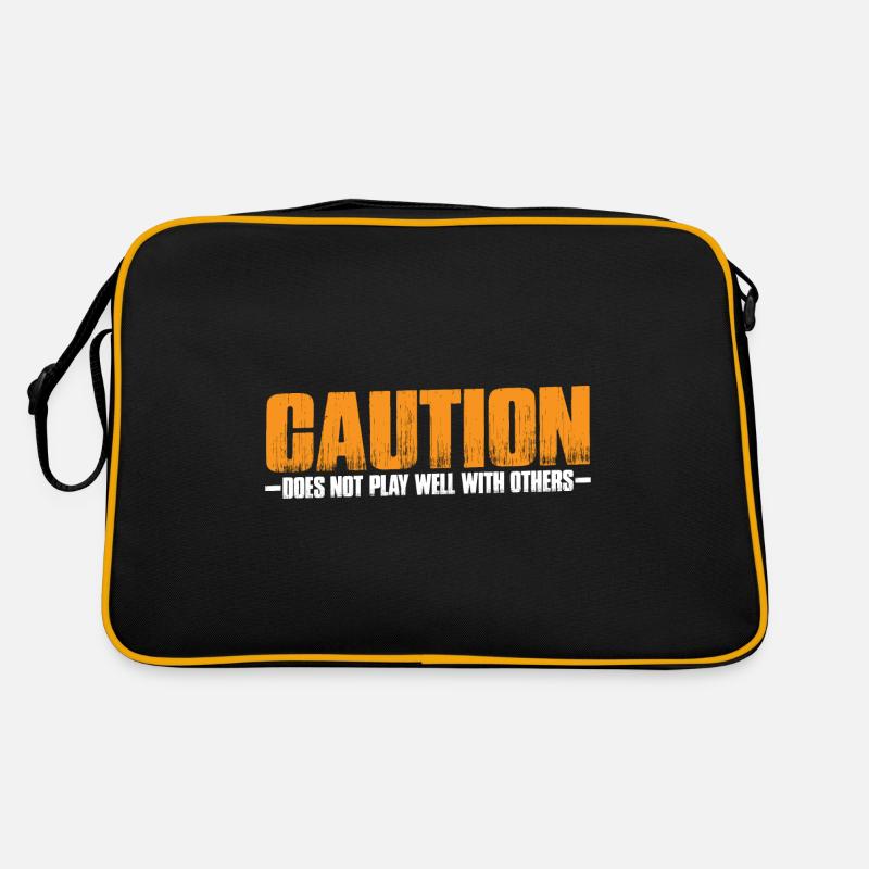 Caution Does Not Play Well With Others 65 Retro Tasche