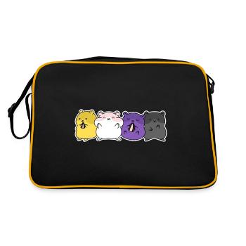 Non-binary flag hamster design for Enbys - Retro Bag - black/gold - Back
