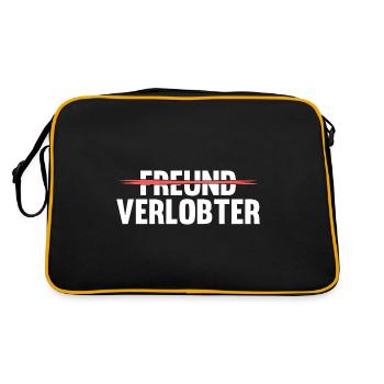 Heiratsantrag Beziehungsstatus Freund Verlobter - Retro Tasche - Schwarz/Gold - Hinten