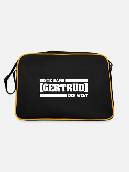 Mutter Gertrud - Retro Tasche - Schwarz/Gold - Hinten
