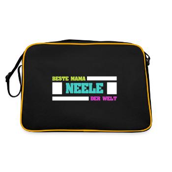 Mutter Neele - Retro Tasche - Schwarz/Gold - Hinten
