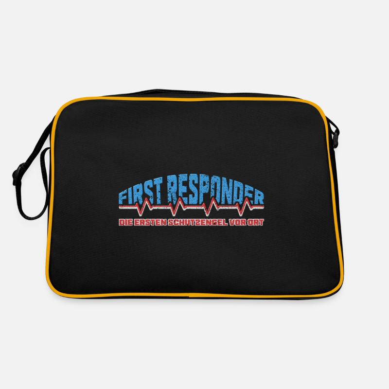 First Responder mit Herzschlag und coolen Spruch Retro Tasche