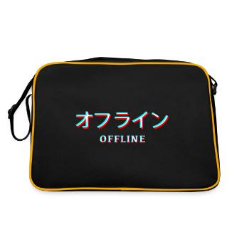 Vaporwave Esthétique eboy egirl Japon Kanji Hors ligne - Sac Retro - noir/or - Dos