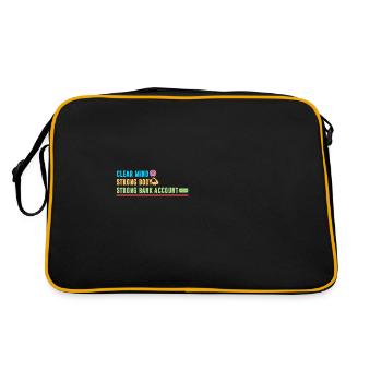 Clear Mind Strong Body Strong Bank Account - Retro Bag - black/gold - Back
