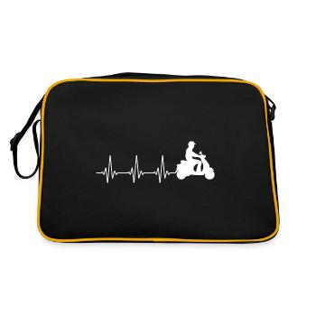 Scooter Rider Scootering Motorcycle Heartbeat - Retro Bag - black/gold - Back
