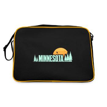 Wildes Minnesota Design für stolze Minnesotaner - Retro Tasche - Schwarz/Gold - Hinten