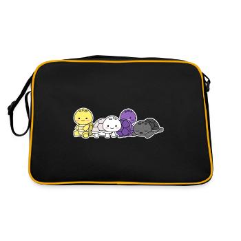 Non-binary flag turtle design for Enbys - Retro Bag - black/gold - Back