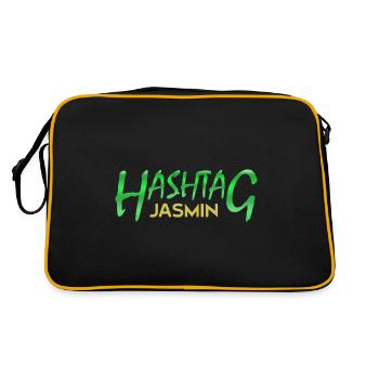 Jasmin als Vorname - Retro Tasche - Schwarz/Gold - Hinten