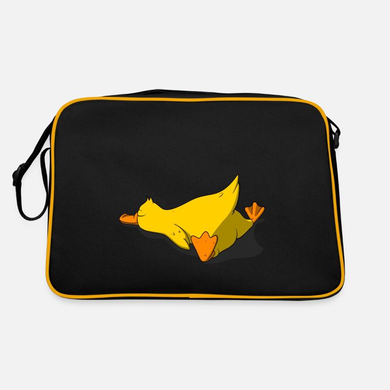 Schlafendes Küken - Retro Tasche - Schwarz/Gold