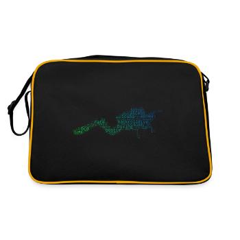 Scuba Diver Damen Free Dive Diver Taucher - Retro Tasche - Schwarz/Gold - Hinten