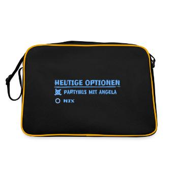 Vorname Angela - Retro Tasche - Schwarz/Gold - Hinten