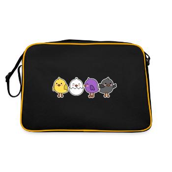 Nonbinary Flag Chick Design for Proud Enbys - Retro Bag - black/gold - Back