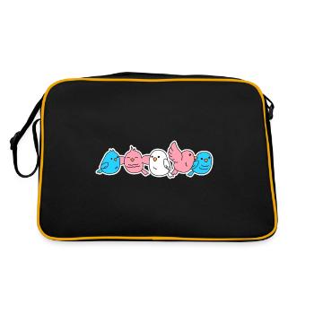 Trans Flag Bird Design for Trans People - Retro Bag - black/gold - Back