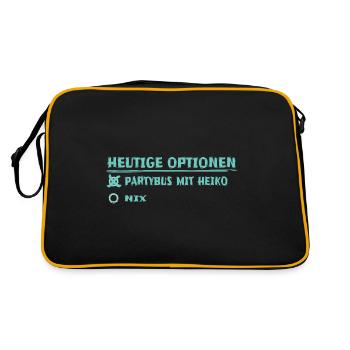 Geschenk für heiko - Retro Tasche - Schwarz/Gold - Hinten