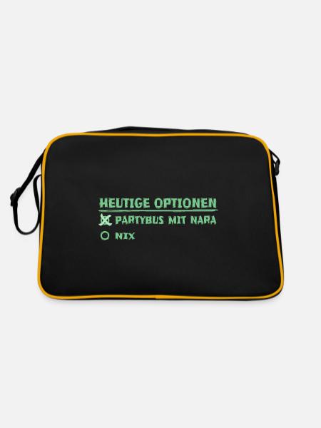 Vorname nara - Retro Tasche - Schwarz/Gold - Hinten