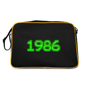 Nerd 1986 - Retro Tasche - Schwarz/Gold - Hinten